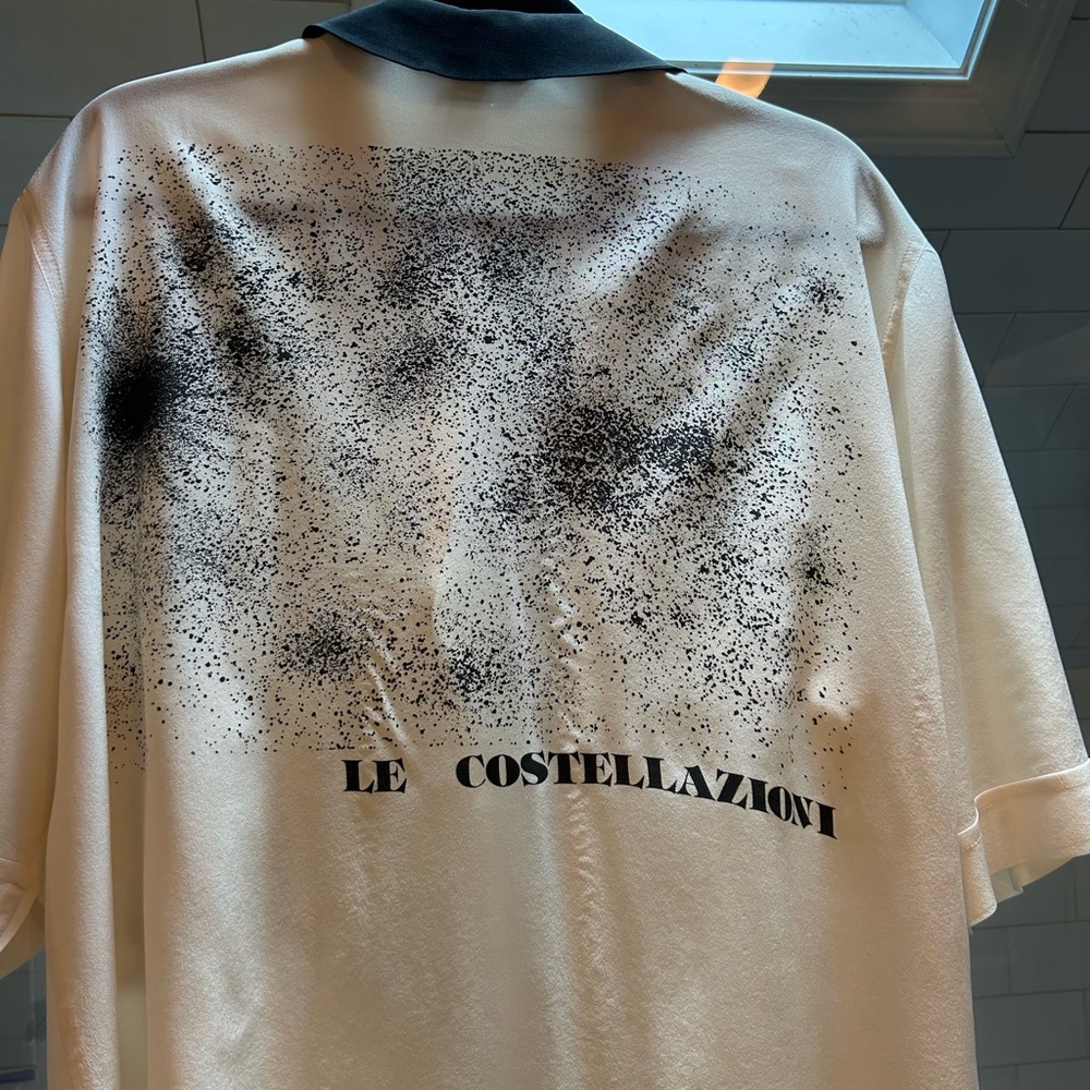 Cream and Black Vintage Italian Silk Top